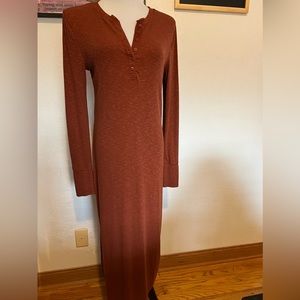 Gap Rib Henley Dress Sz M Tall